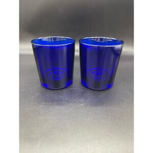 Irena Old Fashioned Cobalt Blue 24% Lead Crystal Set of 2 Tumblers Poland